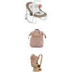 Tommybaby Premium 3'lü Set-Ana Kucağı-Çanta-Kanguru Kahverengi