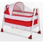 Tommybaby Yuvam Sepet Beşik Portatif Bebek Beşiği Sallanır Beşik - Kırmızı