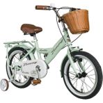 Tommybike Latte Hasır Sepetli, Deri Elcikli 16 Jant Çocuk Bisikleti, 4-6 Yaş Çocuk Bisikleti - Su Yeşili
