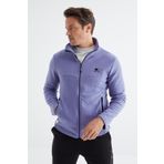 Tommylife 88134 Açık Eflatun Fermuarlı Dik Yaka Standart Kalıp Erkek Sweatshirt Polar