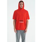Tommylife 88195 Fiesta Kanguru Cepli Yazı Nakışlı Kapüşonlu Erkek T-Shirt