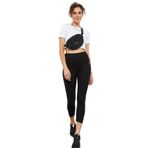 Tommylife 93097 Siyah Yüksek Bel Slim Fit Dar Paça Kadın Kapri Tayt