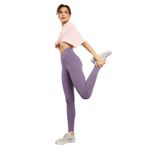 Tommylife 94011 Eflatun Yüksek Bel Toparlayıcı Slim Fit Dar Paça Kadın Tayt