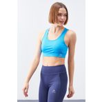 Tommylife 97120 Turkuaz Sırt Detaylı Dar Kalıp U Yaka Kadın Spor Büstiyer