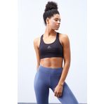 Tommylife 97121 Siyah Çapraz Sırt Detaylı Slim Fit U Yaka Pedli Kadın Spor Büstiyer