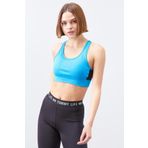 Tommylife 97121 Turkuaz Çapraz Sırt Detaylı Slim Fit U Yaka Pedli Kadın Spor Büstiyer