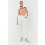 Tommylife 97162 Pudra Basic Sıfır Kol Dar Kalıp U Yaka Kadın Crop Top Atlet