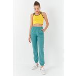 Tommylife 97162 Sarı Basic Sıfır Kol Dar Kalıp U Yaka Kadın Crop Top Atlet