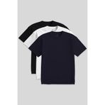TOMMYLIFE Basic O Yaka Büyük Beden 3lü Paket Siyah Erkek T-Shirt 88072