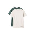 TOMMYLIFE Basic Oversize O Yaka 2li Paket Ekru-Açık Yeşil Erkek Çocuk T-Shirt - 11297