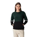 TOMMYLIFE Çam Yeşili Kompakt Pamuklu Kalın Pürüzsüz Dokulu O Yaka Oversize Fit Kadın Sweatshirt - 97289