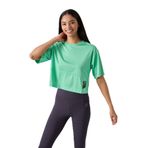 TOMMYLIFE Eflatun Nefes Alan Dokulu İnce Esnek Oversize Fit Performans Kadın T-Shirt - 97284