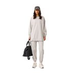 TOMMYLIFE Gri Melanj O Yaka Basic Oversize Kadın Eşofman Tunik Takım - 95347