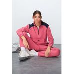 TOMMYLIFE İndigo Kompakt Pamuklu Kalın Pürüzsüz Dokulu Dik Yaka Oversize Fit Kadın Eşofman Takım - 95342