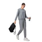 TOMMYLIFE İndigo Kompakt Pamuklu Kalın Pürüzsüz Dokulu O Yaka Oversize Fit Kadın Eşofman Takım - 95341