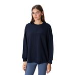 TOMMYLIFE İndigo Kompakt Pamuklu O Yaka Oversize Fit Kadın Sweatshirt