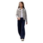 TOMMYLIFE Lacivert Cepli Ön Dikiş Detaylı Geniş Paça Kız Çocuk Eşofman Altı -75144