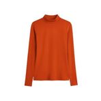 TOMMYLIFE Oranj Balıkçı Yaka Basic Uzun Kollu Kadın Body - 97306