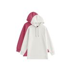 TOMMYLIFE Oversize Kapüşonlu 2li Paket Siyah-Çağla Kadın Tunik Sweatshirt - 97242