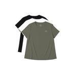 TOMMYLIFE Rahat Form 3lü Paket Siyah-Beyaz-Haki Battal Kadın T-Shirt - 97308