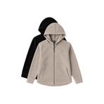 TOMMYLIFE Rahat Form Kapüşonlu 2li Paket Siyah-Çağla Kadın Polar Sweatshirt - 97233