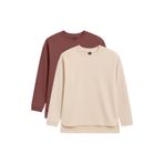 TOMMYLIFE Rahat Form O Yaka 2li Paket Siyah-Koyu Gri Kadın Tunik Sweatshirt - 97305