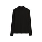 TOMMYLIFE Siyah Balıkçı Yaka Basic Uzun Kollu Kadın Body - 97306