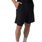 TOMMYLIFE Siyah İnce Yumuşak Standart Fit Erkek Taytlı Şort - 81287