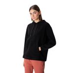 TOMMYLIFE Siyah Kalın Yumuşak Dokulu Kapüşonlu Oversize Nakışlı Polar Kadın Sweatshirt - 97292
