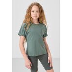 Tommylife Siyah Pamuklu O Yaka Oversize Fit Basic Kız Çocuk T-Shirt - 75182