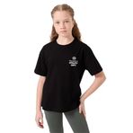 Tommylife Siyah Pamuklu O Yaka Oversize Fit Baskılı Kız Çocuk T-Shirt - 75178