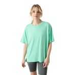 TOMMYLIFE Siyah Penye Modal Yumuşak Tuşeli Oversize Fit Basic Kadın T-Shirt- 97285