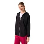 TOMMYLIFE Siyah Yumuşak Dokulu Kapüşonlu Oversize Kadın Tunik Sweatshirt - 97302