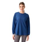 TOMMYLIFE Siyah Yumuşak Dokulu O Yaka Rahat Form Kadın Tunik Sweatshirt - 97305