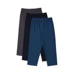 TOMMYLIFE Standart Fit 3lü Paket Siyah-Haki-Gri Melanj Erkek Kapri - 83102