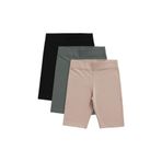 TOMMYLIFE Standart Fit Basic 3lü Paket Siyah-Haki-Koyu Bej Kız Çocuk Tayt - 75188