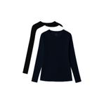 TOMMYLIFE Standart Fit Basic O Yaka 3lü Paket Siyah-Beyaz-Lacivert Kadın T-Shirt - 97312