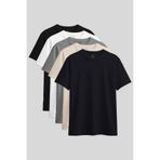TOMMYLIFE Standart Fit Basic O Yaka 5li Paket Kadın T-Shirt - 97311