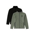 TOMMYLIFE Standart Kalıp Dik Yaka 2li Paket Siyah-Camel Erkek Polar Sweatshirt - 87992