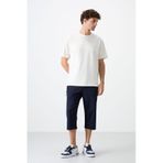 Tommylife Tommy Life Lacivert Fermuar Cepli Standart Kalıp Klasik Paça Erkek Kapri - 83091 Lacivert