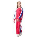 TOMMYLIFE Viva Kırmızı O Yaka Geniş Paça Standart Fit Baskılı Kız Çocuk Eşofman Takım - 75165