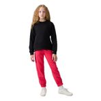 TOMMYLIFE Viva Kırmızı Pamuklu İçi Tüylü Yumuşak Dokulu Standart Fit Nakışlı Kız Çocuk Eşofman Alt - 75158