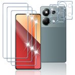 Tomooo Xiaomi Redmi Note 13 Pro 4G için kırılmaz cam için koruyucu folyo, 3 adet ekran koruyucu folyo ve 3 adet kamera koruması, 14H sertlikte çizilmez zırh koruma camı, HD netliğinde kabarcık