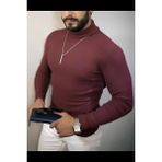 TOMORE DRESS Erkek Kaşkorse Boğazlı Full Likralı Fitilli Body Kazak 3 Renk - Bordo - Standart