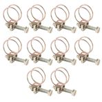 Tomotato 10 Adet Hortum Kelepçesi Ayarlanabilir Boru Boru Kelepçesi Çift Metal Hortum Klipsi Sıhhi Tesisat Raptiye Kolay Dönüş Kelepçesi(16mm (13-16))