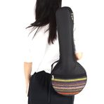 Tomotato Banjo Saklama Çantası, 4 Telli Banjo Çantası Etnik Stil Banjo Gig Bag Ayarlanabilir Askılı Pamuk Banjo Koruyucu Kılıf Müzik Aleti Çantası