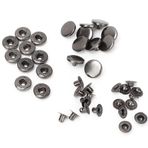 Tomotato Metal Düğme, 10 Adet 15 mm Çıtçıtlı Çıtçıt, Deri, Aşağı Ceket, Kot Giyim ve Kendin Yap El Sanatları için Bağlayıcı Giysi Aksesuarları (Siyah)