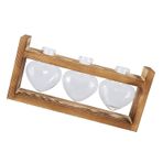Tomotato Yenilikçi Masaüstü Saksı, Vintage Ahşap Çerçeve Ile Ofis Ev Düğün Süslemeleri Için Şeffaf Kalp Şeklinde Cam Şişe(3 x Bottle)