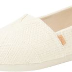 TOMS Alpargata Cloudbound düz kadın terliği, Doğal Undyed Metallic Linen Stripe, 36 EU