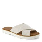 TOMS Bayan Mae Crossover Düz Sandalet, Doğal, 6.5